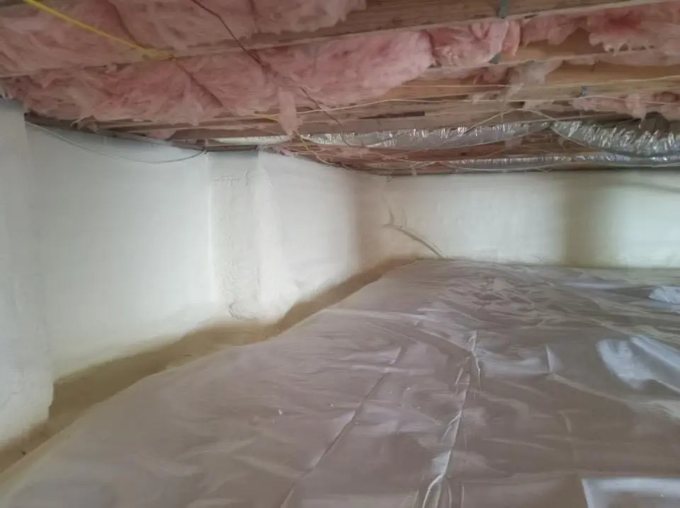 Crawl space encapsulation with closed-cell spray foam for Metal Roof Coating in Scotia